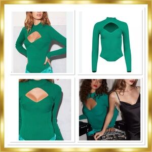 Fleur Du Mal Ribbed Stretch Top Size Medium